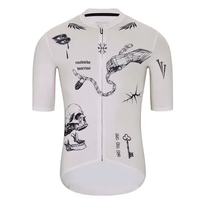 HOLOKOLO Cyklistický dres s krátkým rukávem - TATTOO ELITE - černá/ivory