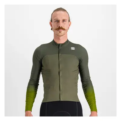 SPORTFUL Cyklistický dres s dlouhým rukávem zimní - BODYFIT PRO - zelená