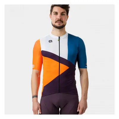 ALÉ Cyklistický dres s krátkým rukávem - NEXT - oranžová/modrá/černá/bílá