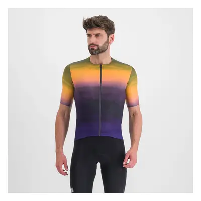 SPORTFUL Cyklistický dres s krátkým rukávem - FLOW SUPERGIARA - fialová/žlutá