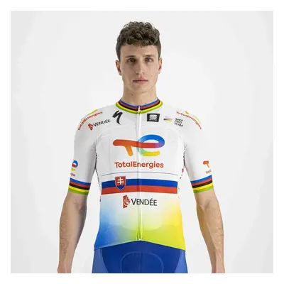 SPORTFUL Cyklistický dres s krátkým rukávem - TOTAL ENERGIES 2022 - žlutá/oranžová/bílá/modrá