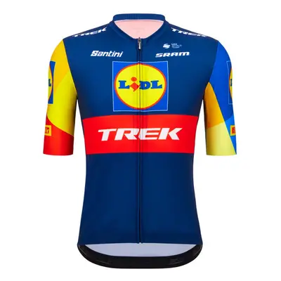 SANTINI Cyklistický dres s krátkým rukávem - LIDL TREK 2024 - modrá