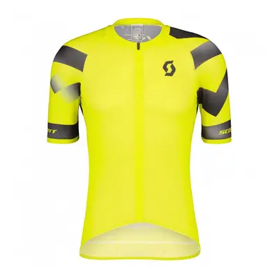 SCOTT Cyklistický dres s krátkým rukávem - RC PREMIUM CLIMBER - černá/žlutá