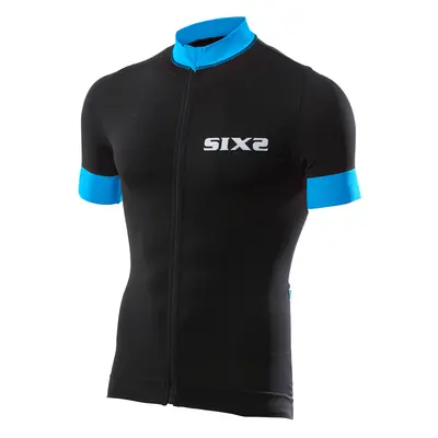 SIX2 Cyklistický dres s krátkým rukávem - BIKE3 STRIPES - modrá/černá