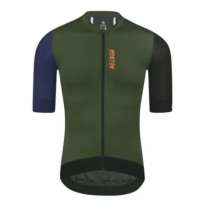 MONTON Cyklistický dres s krátkým rukávem - TRAVELER EVO - černá/zelená/modrá