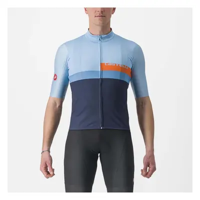 CASTELLI Cyklistický dres s krátkým rukávem - A BLOCCO - modrá/oranžová