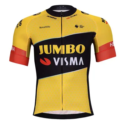 BONAVELO Cyklistický dres s krátkým rukávem - JUMBO-VISMA 2023 - černá/žlutá