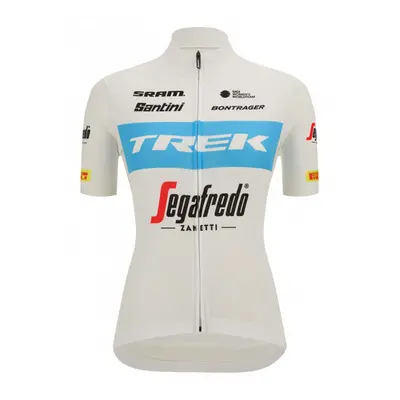 SANTINI Cyklistický dres s krátkým rukávem - TREK SEGAFREDO 2022 LADY FAN LINE - modrá/bílá