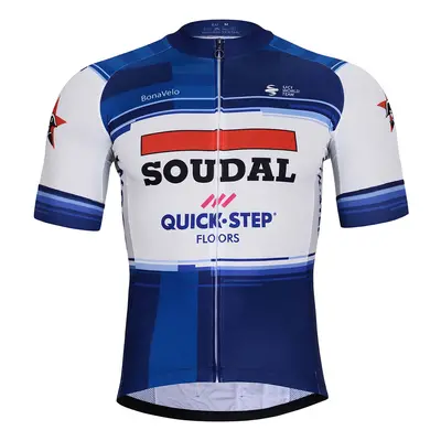 BONAVELO Cyklistický dres s krátkým rukávem - SOUDAL QUICK-STEP 24 - bílá/modrá