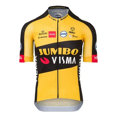 AGU Cyklistický dres s krátkým rukávem - JUMBO-VISMA 2021 - černá/žlutá