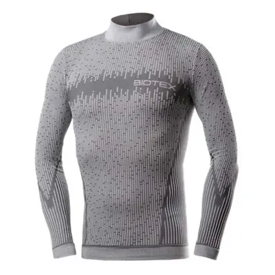 BIOTEX Cyklistické triko s dlouhým rukávem - 3D TURTLENECK - šedá