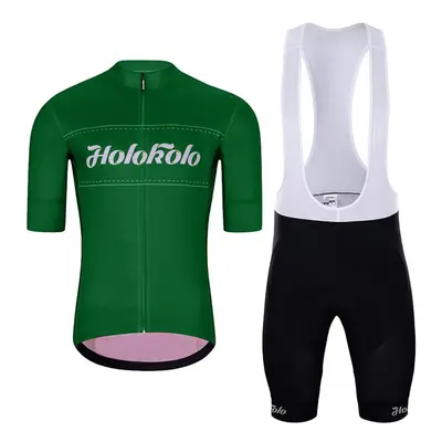 HOLOKOLO Cyklistický krátký dres a krátké kalhoty - GEAR UP - zelená/černá