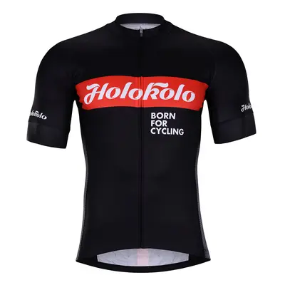 HOLOKOLO Cyklistický dres s krátkým rukávem - OBSIDIAN - červená/černá