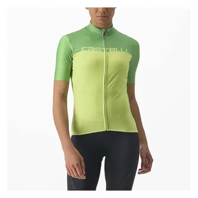 CASTELLI Cyklistický dres s krátkým rukávem - VELOCISSIMA LADY - žlutá/zelená