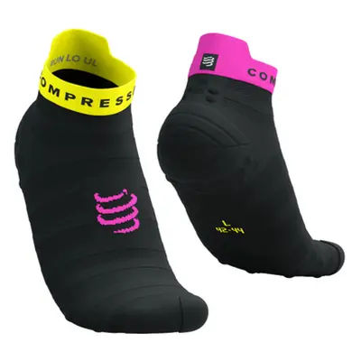 COMPRESSPORT Cyklistické ponožky kotníkové - PRO RACING SOCKS V4.0 ULTRALIGHT RUN - černá/žlutá/