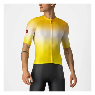 CASTELLI Cyklistický dres s krátkým rukávem - AERO RACE 6.0 - bílá/žlutá