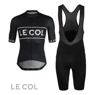 LE COL Cyklistický krátký dres a krátké kalhoty - LE COLSPORT LOGO + S - černá