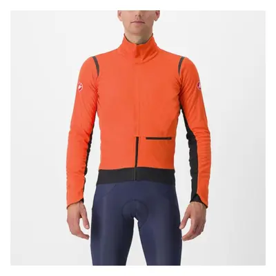 CASTELLI Cyklistická zateplená bunda - ALPHA DOPPIO RoS - oranžová