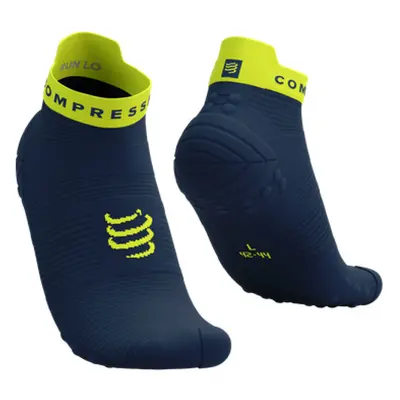 COMPRESSPORT Cyklistické ponožky kotníkové - PRO RACING V4.0 RUN LOW - modrá/žlutá