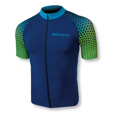 BIOTEX Cyklistický dres s krátkým rukávem - SMART - modrá/zelená