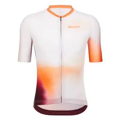 SANTINI Cyklistický dres s krátkým rukávem - OMBRA - bílá/oranžová