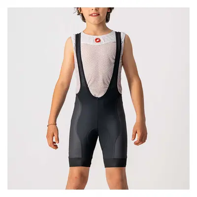 CASTELLI Cyklistické kalhoty krátké s laclem - COMPETIZIONE KIDS - černá/bílá