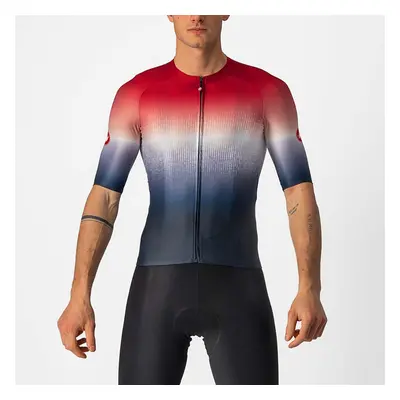 CASTELLI Cyklistický dres s krátkým rukávem - AERO RACE 6.0 - červená/bílá/modrá