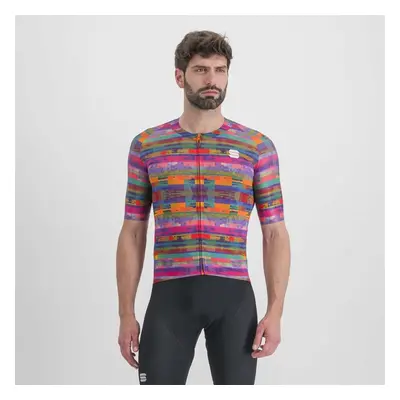 SPORTFUL Cyklistický dres s krátkým rukávem - GLITCH BOMBER - zelená