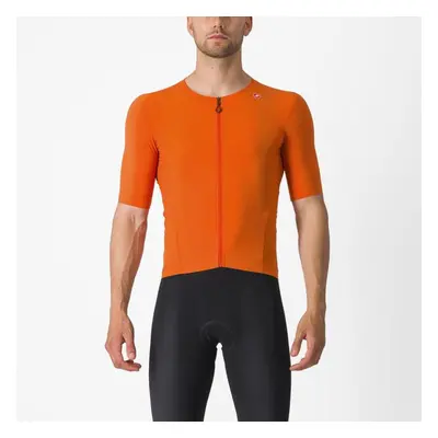 CASTELLI Cyklistický dres s krátkým rukávem - PREMIO BLACK - oranžová