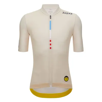 SANTINI Cyklistický dres s krátkým rukávem - TDF MAILLOT JAUNE - M. VENTOUX - ivory