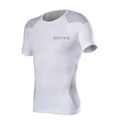 BIOTEX Cyklistické triko s krátkým rukávem - BIOFLEX RAGLAN - bílá/šedá