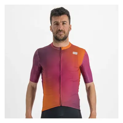 SPORTFUL Cyklistický dres s krátkým rukávem - ROCKET - oranžová/bordó