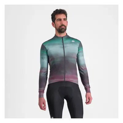 SPORTFUL Cyklistický dres s dlouhým rukávem zimní - FLOW SUPERGIARA THERMAL - zelená/fialová