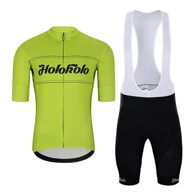 HOLOKOLO Cyklistický krátký dres a krátké kalhoty - GEAR UP - černá/žlutá