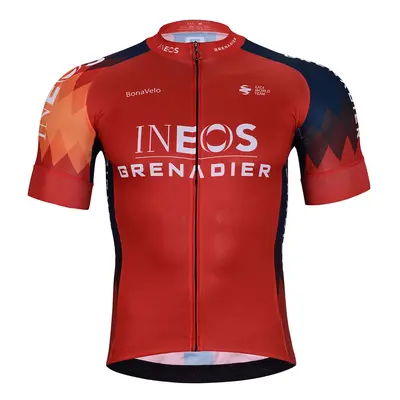 BONAVELO Cyklistický dres s krátkým rukávem - INEOS GRENADIERS '24 - červená/modrá