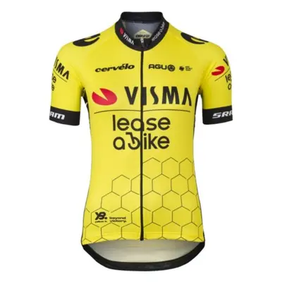 AGU Cyklistický dres s krátkým rukávem - REPLICA VISMA | LEASE A BIKE W 2024 - žlutá/černá