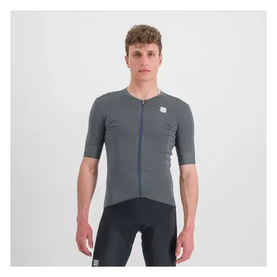 SPORTFUL Cyklistický dres s krátkým rukávem - MONOCROM - antracitová