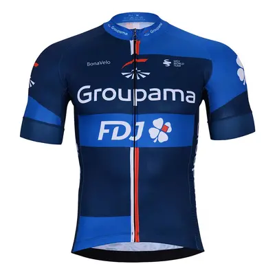 BONAVELO Cyklistický dres s krátkým rukávem - GROUPAMA FDJ 2024 - červená/modrá/bílá