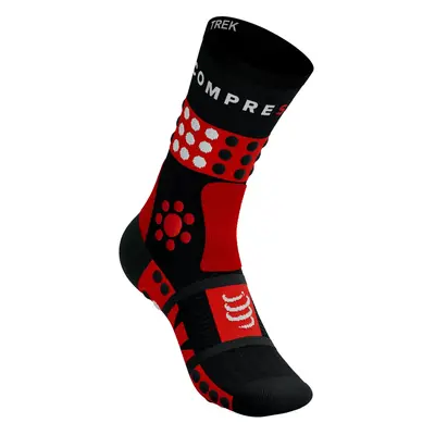 COMPRESSPORT Cyklistické ponožky klasické - TREKKING - černá/červená