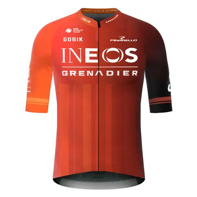 GOBIK Cyklistický dres s krátkým rukávem - REACTIVE INEOS GRENADIERS 2024 - červená/oranžová