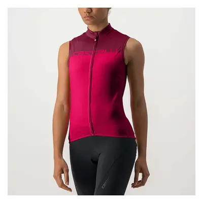 CASTELLI Cyklistický dres bez rukávů - VELOCISSIMA LADY - bordó/červená