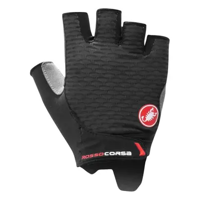 CASTELLI Cyklistické rukavice krátkoprsté - ROSSO CORSA 2 W - černá