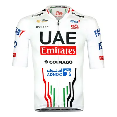 PISSEI Cyklistický dres s krátkým rukávem - UAE TEAM EMIRATES OFFICIAL 2024 - bílá/červená/černá