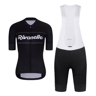 RIVANELLE BY HOLOKOLO Cyklistický krátký dres a krátké kalhoty - GEAR UP - bílá/černá