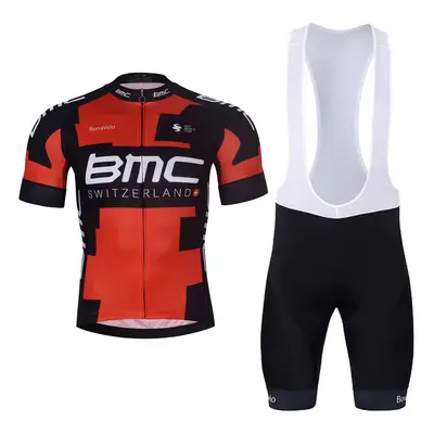 BONAVELO Cyklistický krátký dres a krátké kalhoty - BMC - červená/černá