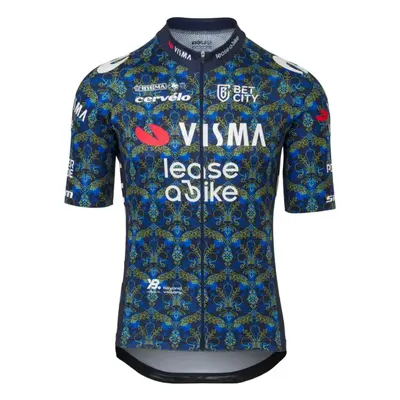 AGU Cyklistický dres s krátkým rukávem - TDF 2024 TEAM VISMA | LEASE A BIKE - modrá/žlutá