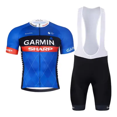 BONAVELO Cyklistický krátký dres a krátké kalhoty - GARMIN SHARP - modrá/černá