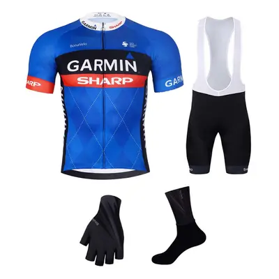 BONAVELO Cyklistický mega set - GARMIN SHARP - bílá/modrá/černá