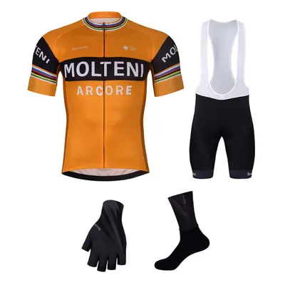 BONAVELO Cyklistický mega set - MOLTENI ARCORE - bílá/oranžová/černá