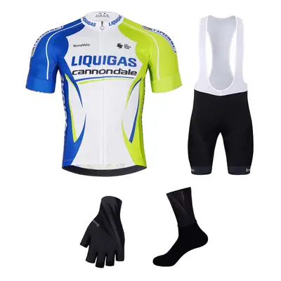 BONAVELO Cyklistický mega set - LIQUIGAS CANNONDALE - černá/zelená/bílá/modrá